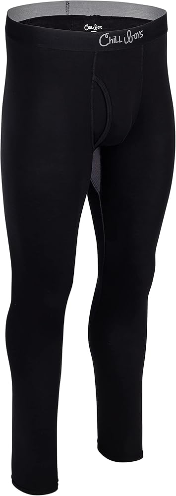 Chill Boys Viscose from Bamboo men's thermal underwear - Soft base layer long johns, cold weather thermals - Black