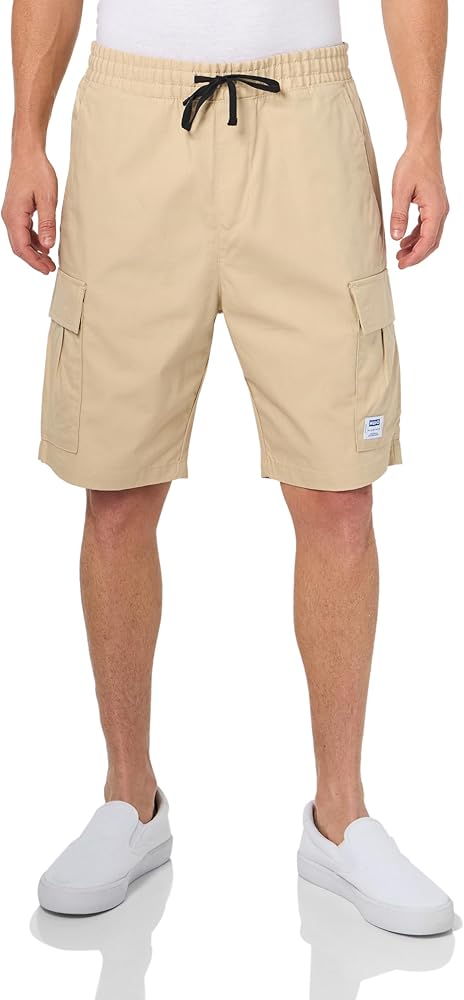 HUGO Men's Relaxed Fit Cargo Pocket Cotton Shorts