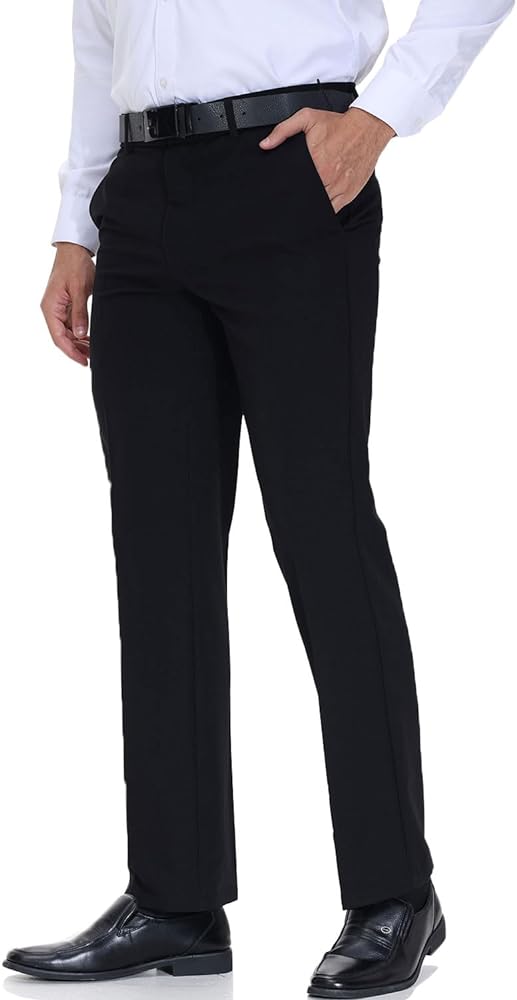 Soojun Men's Modern Fit Flex Flat Front Dress Pants