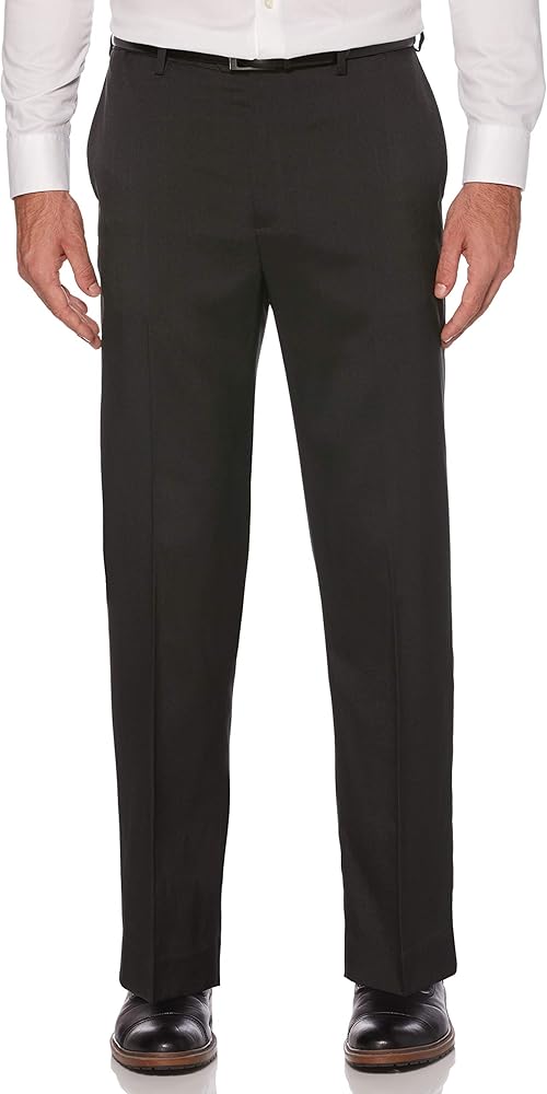 Savane Men's Flat Front Stretch Crosshatch Dress Pant