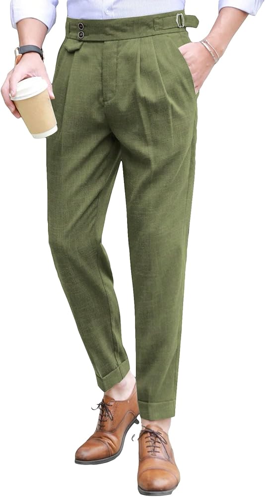 Floerns Men's Classic Fit Flat Front Dress Pants Office Business Trousers