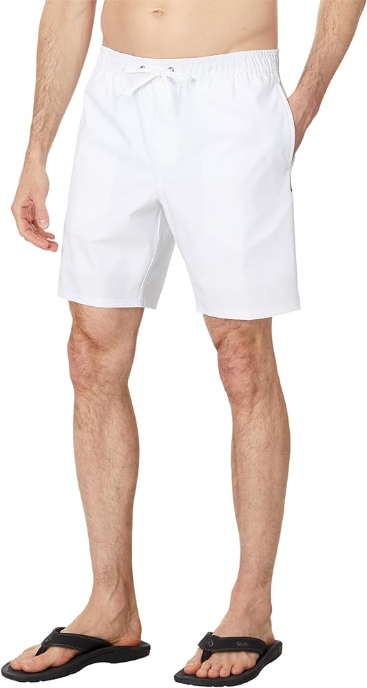 O'NEILL Men's 18 Inch Solid Hybrid Shorts - Water Resistant Mens Shorts with Elastic Waist and Quick Dry Stretch Fabric