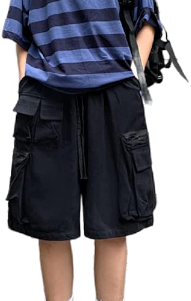 2024 Baggy Cargo Shorts with Pockets Unisex Vintage Grunge Harajuku Y2k Pants Punk Alt Emo Trendy Bermuda Streetwear