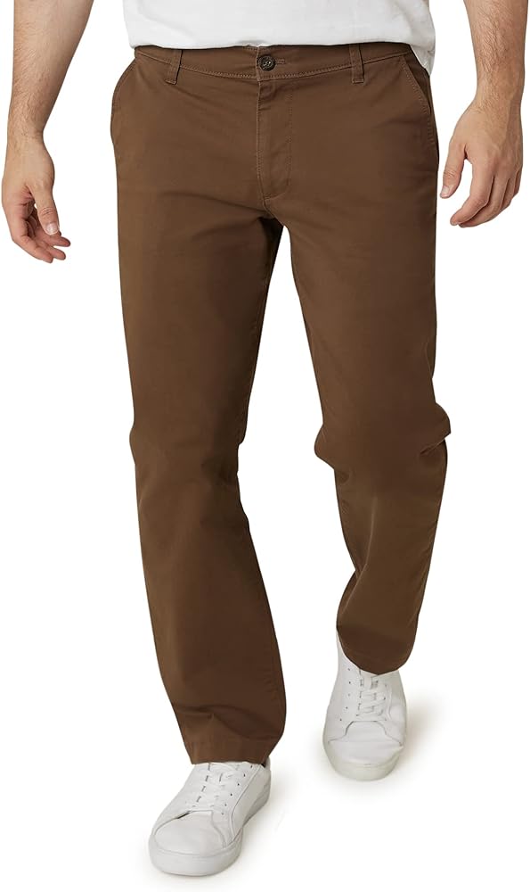 Chaps Men's Big and Tall Khaki Pants - Classic Straight Fit Casual Pant - Comfort Stretch Chinos with Flex Waistband for Men