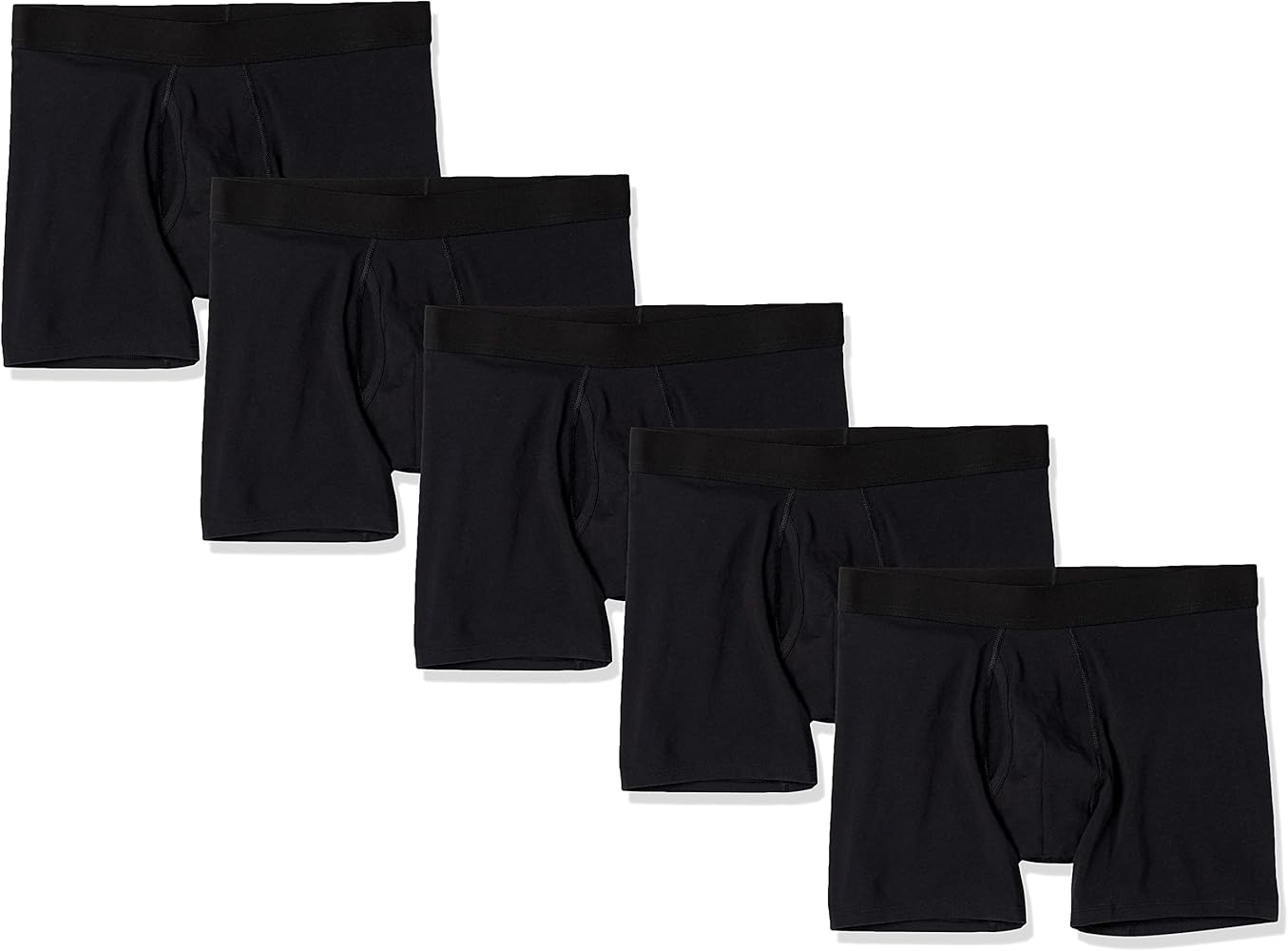 Amazon Essentials Men's Cotton Jersey Boxer Brief Underwear (Available in Big & Tall), Pack of 5