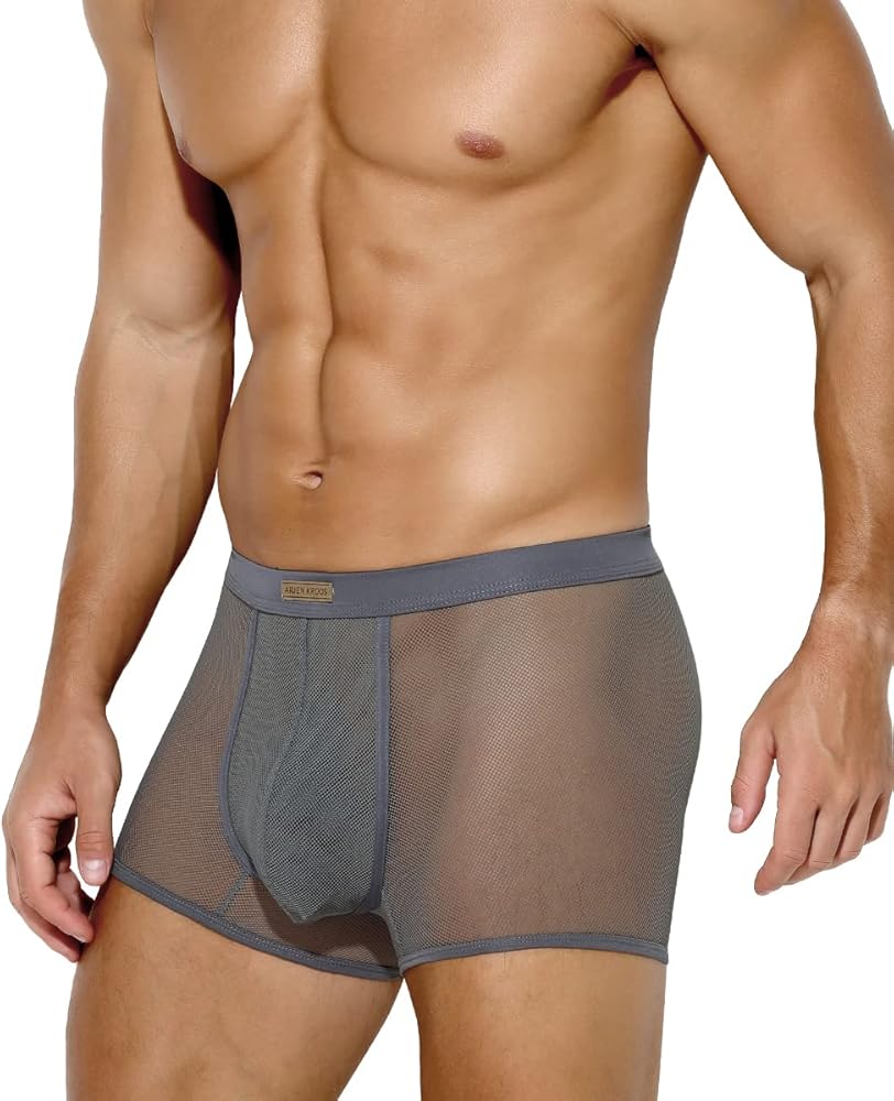 Arjen Kroos Sexy Underwear for Men Breathable Mesh Boxer Briefs Comfort Soft Trunks