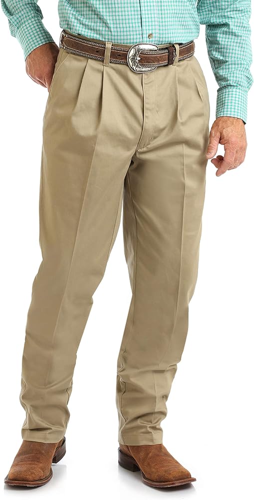 Wrangler Mens Pleated Front Casual Pants