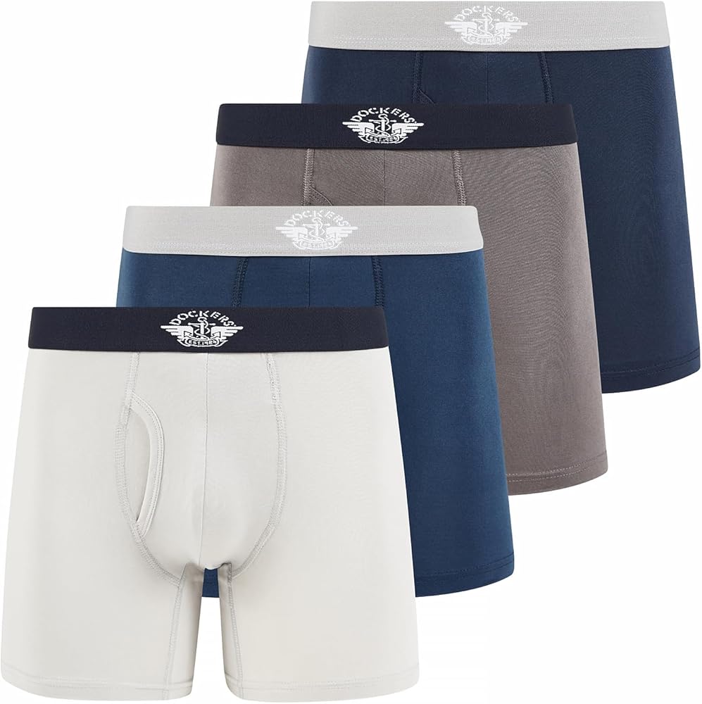 Dockers Mens Boxer Briefs Microfiber Men’s Boxers Underwear for Men Pack of 4