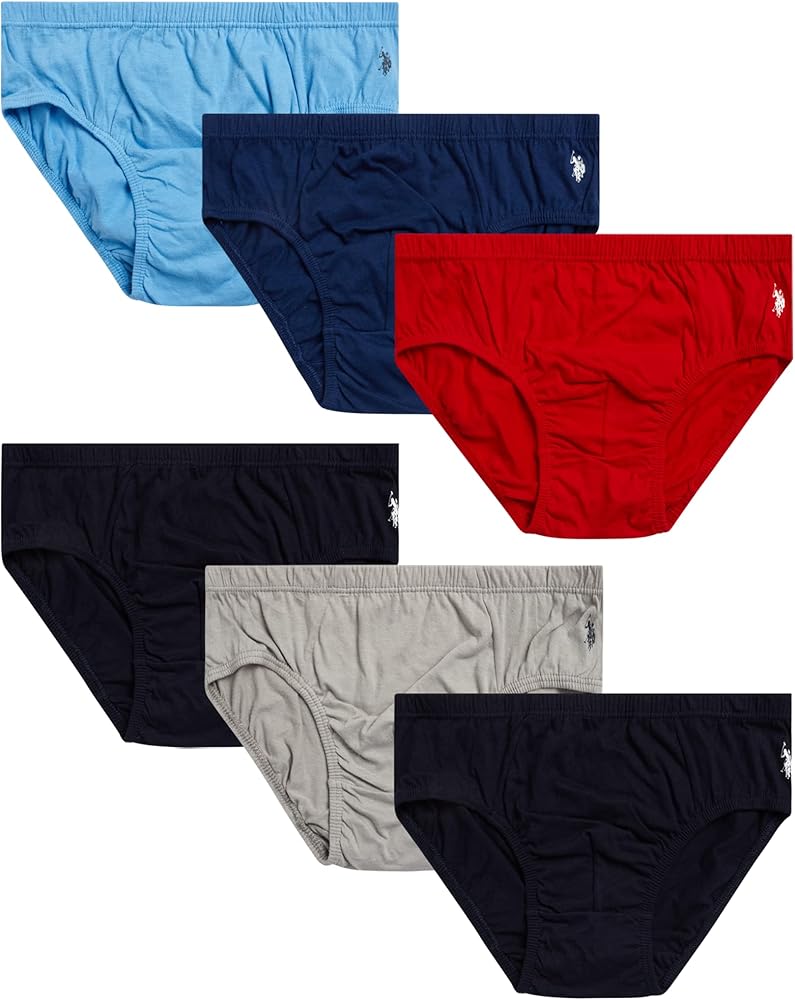 U.S. Polo Assn. Men's Underwear - Low Rise Briefs with Contour Pouch (6 Pack)