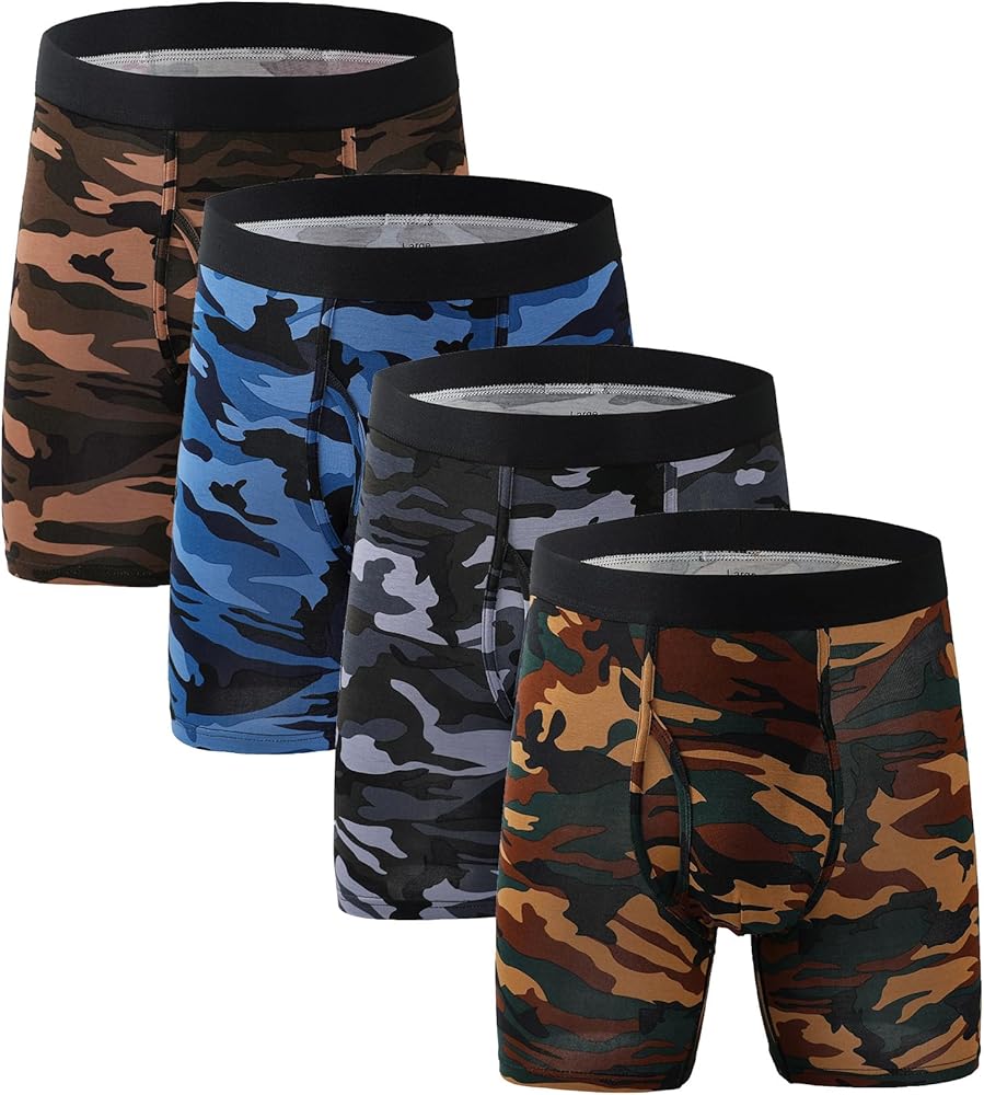 Men's Underwear Boxer Briefs Bamboo Viscose Trunks Soft Comfortable Multipack