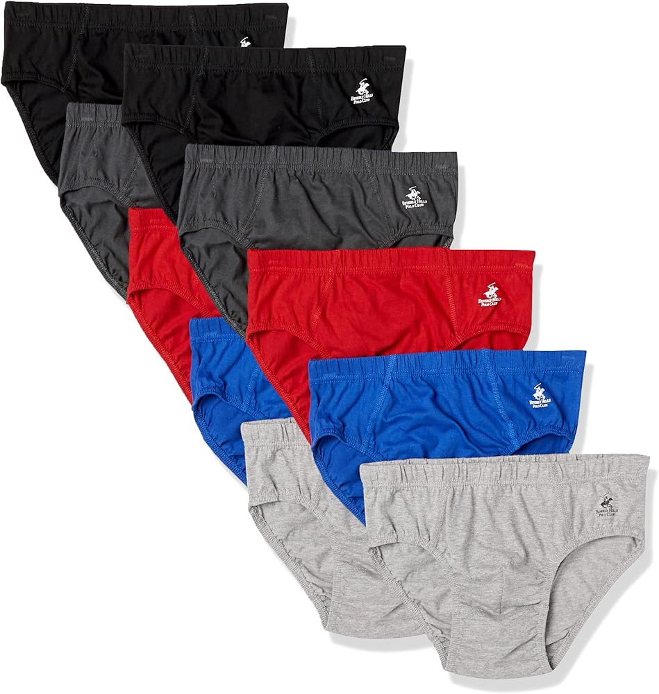 Beverly Hills Polo Club Mens 10 Pack Low Rise Briefs