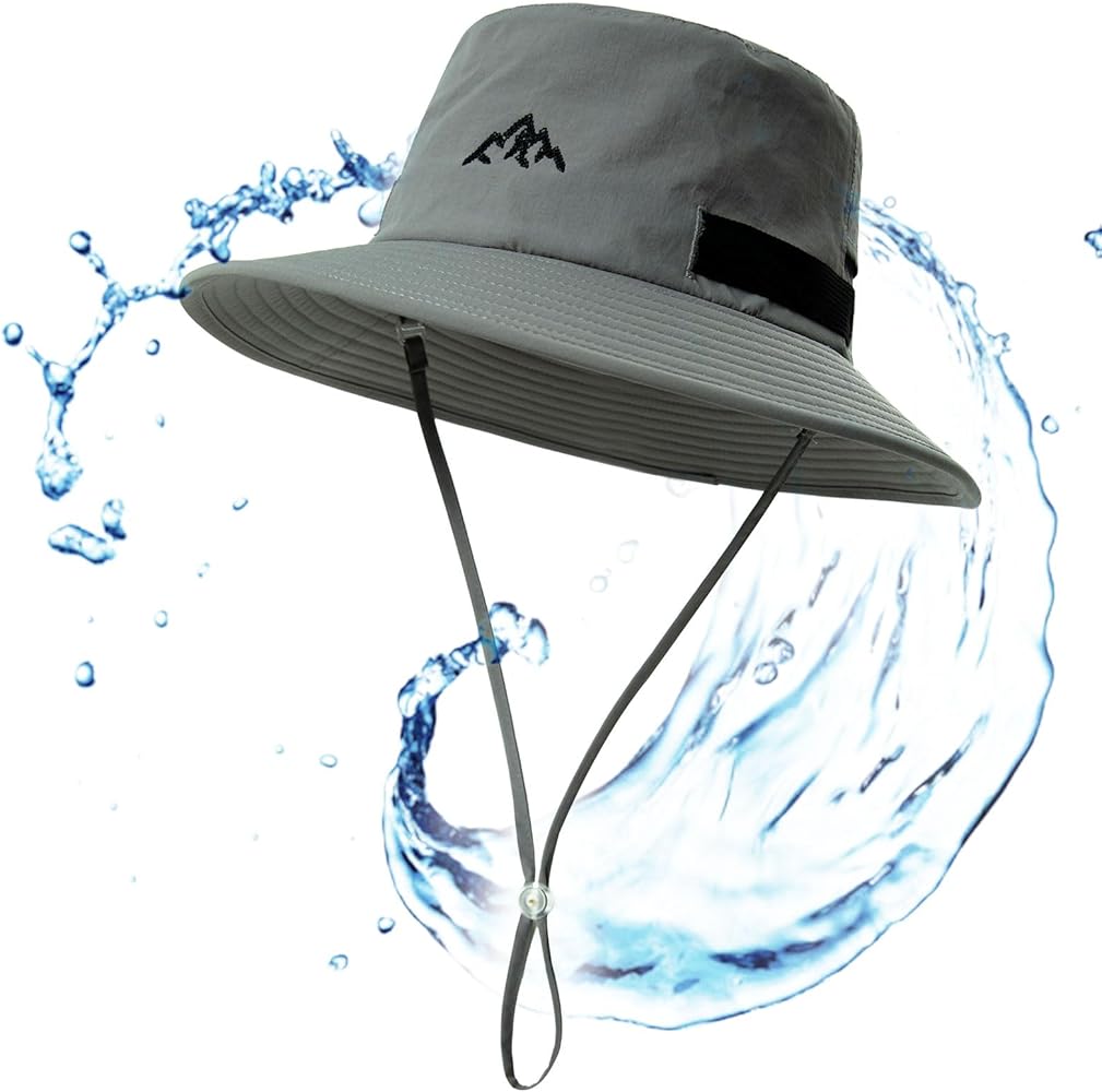 L/XL/XXL UV50+ Waterproof Bucket Sun Hat for Fishing Golf Hiking Outdoor Rain Hat Detachable Windproof Chin Strap