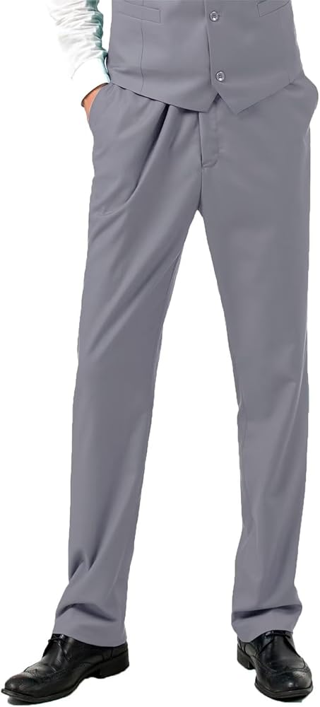 Men's Suit Pant Stretch Slim Fit Suit Separates Casual Dress Suits Pants Expandable-Waist Flat-Front Wedding Trousers