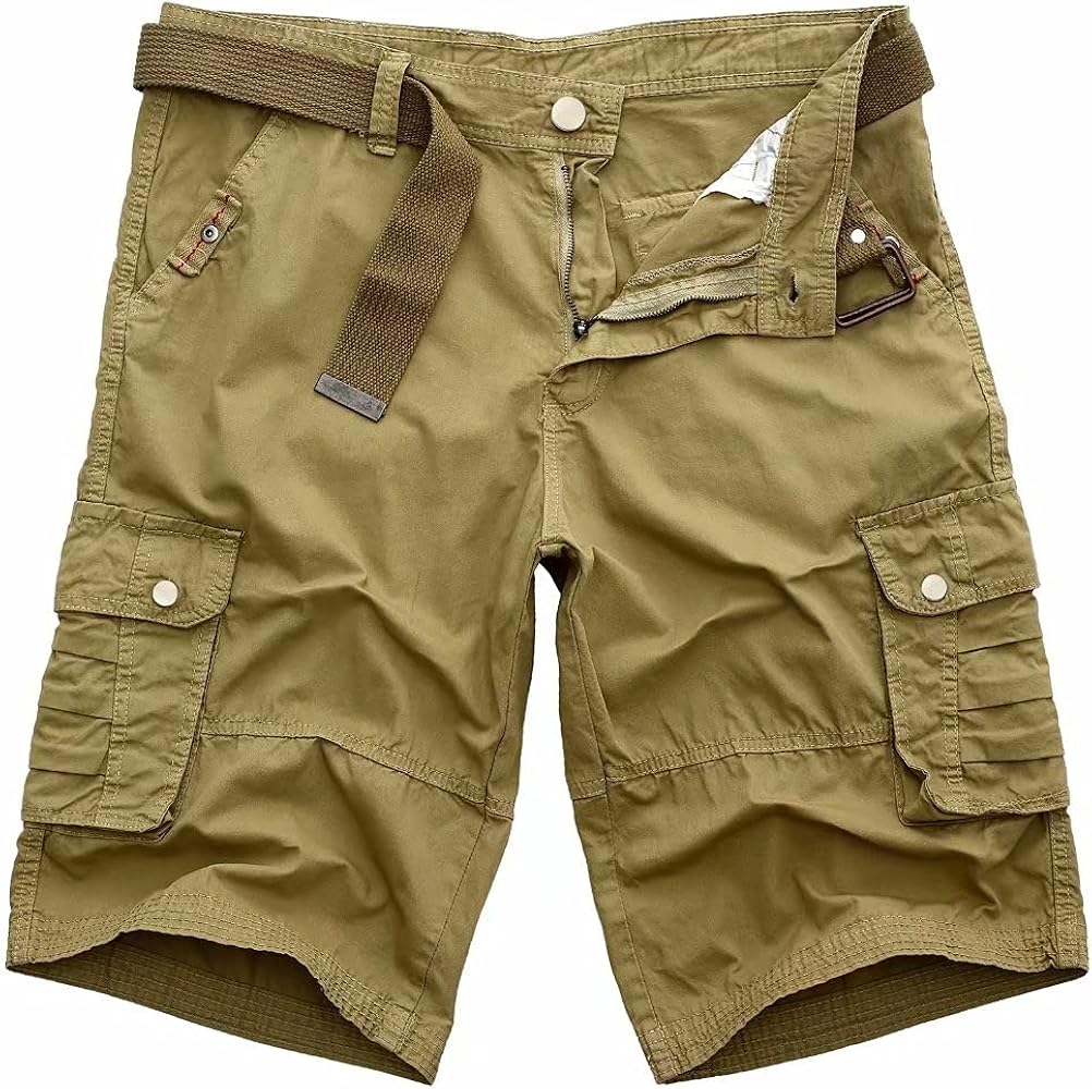 Men's Cargo Twill Shorts Relaxed fit Multi-Pockets Classic Outdoor Short Pants for men