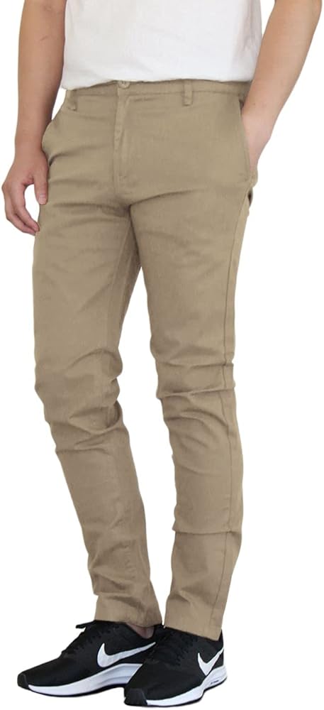 Men's Casual Stretch Chino Skinny Pants Size 28 to 48