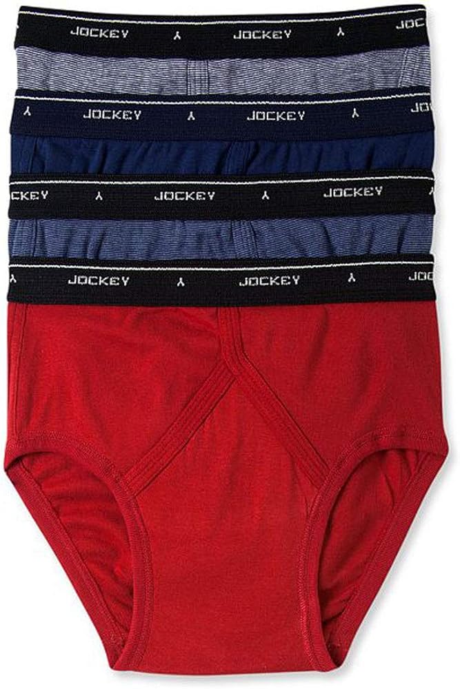 Jockey Men's Cotton Low-Rise Brief 4-Pack, 406, 38 Multi