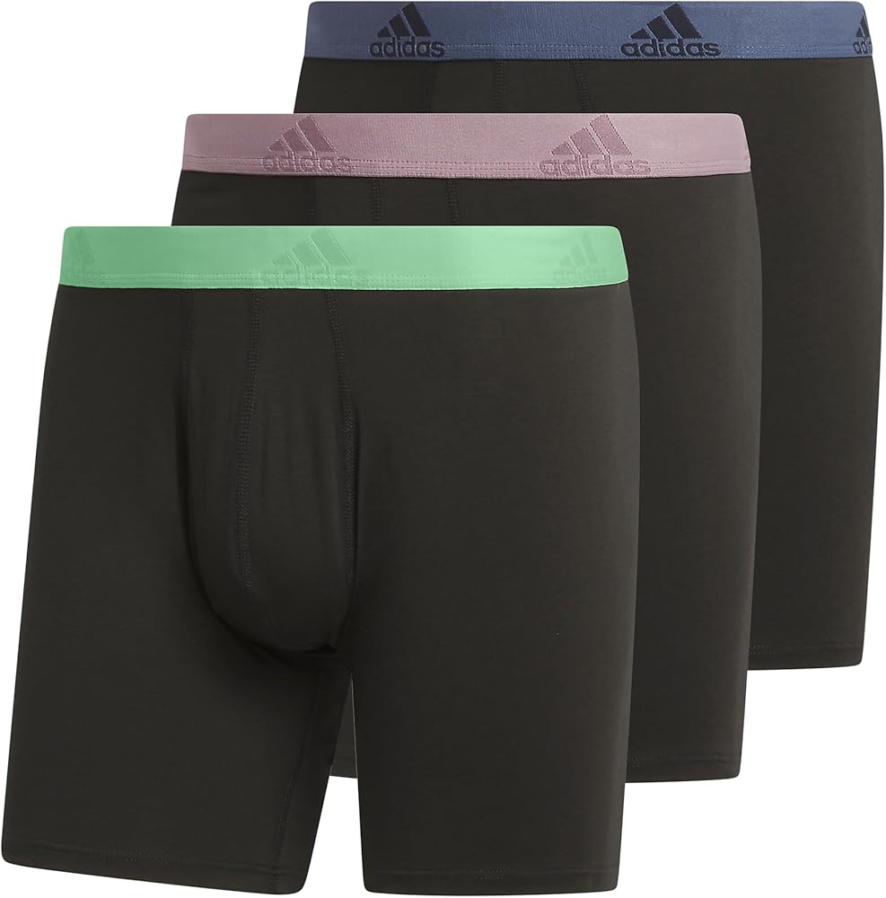 adidas Men's Performance Stretch Cotton Boxer Brief Underwear (3-Pack) Designed for Active Comfort and All Day Wear