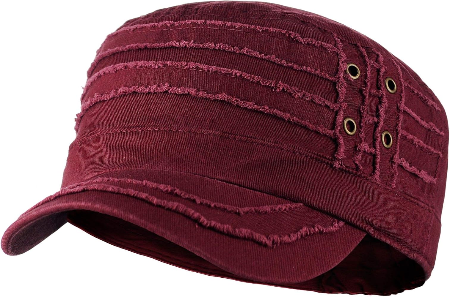 D&Y Unisex Cotton Distressed Layered Frayed Cadet Military Cap