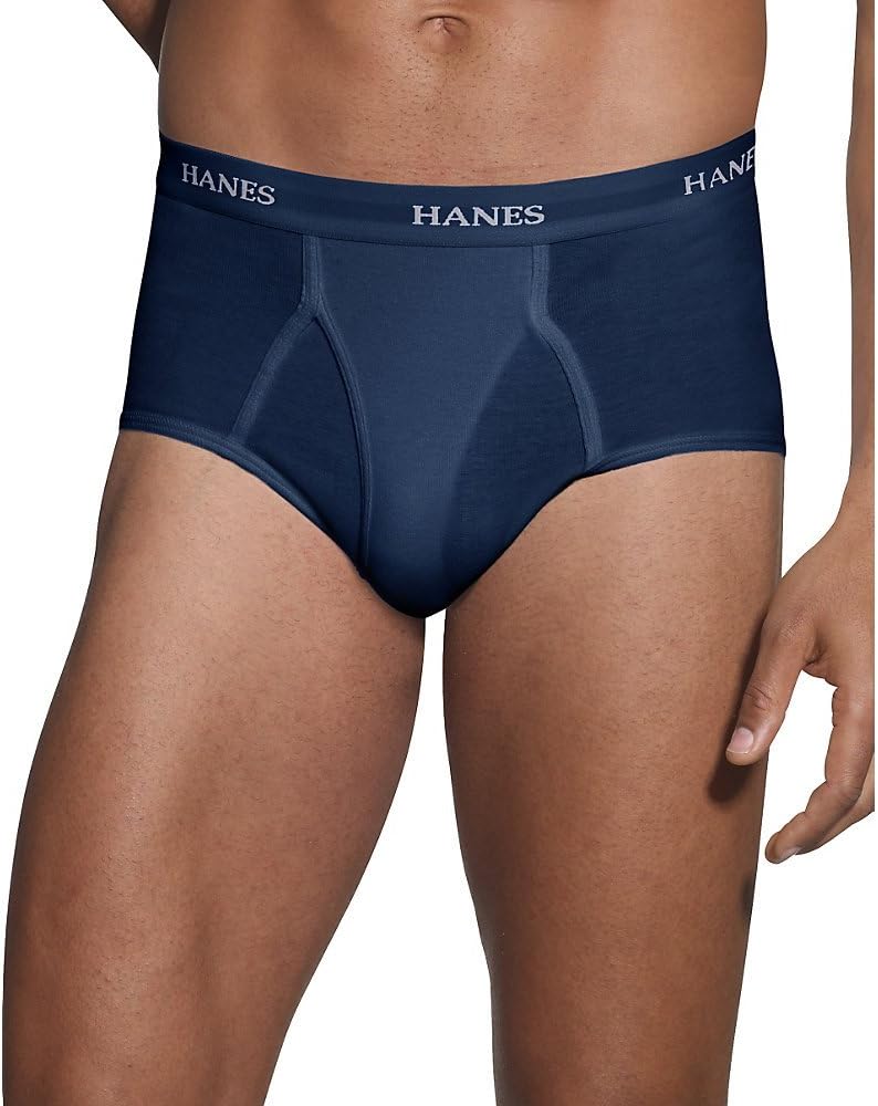 Hanes Men`s Classics TAGLESS No Ride Up Briefs with Comfort Flex Waistband Medium - Blue assorted [Apparel]