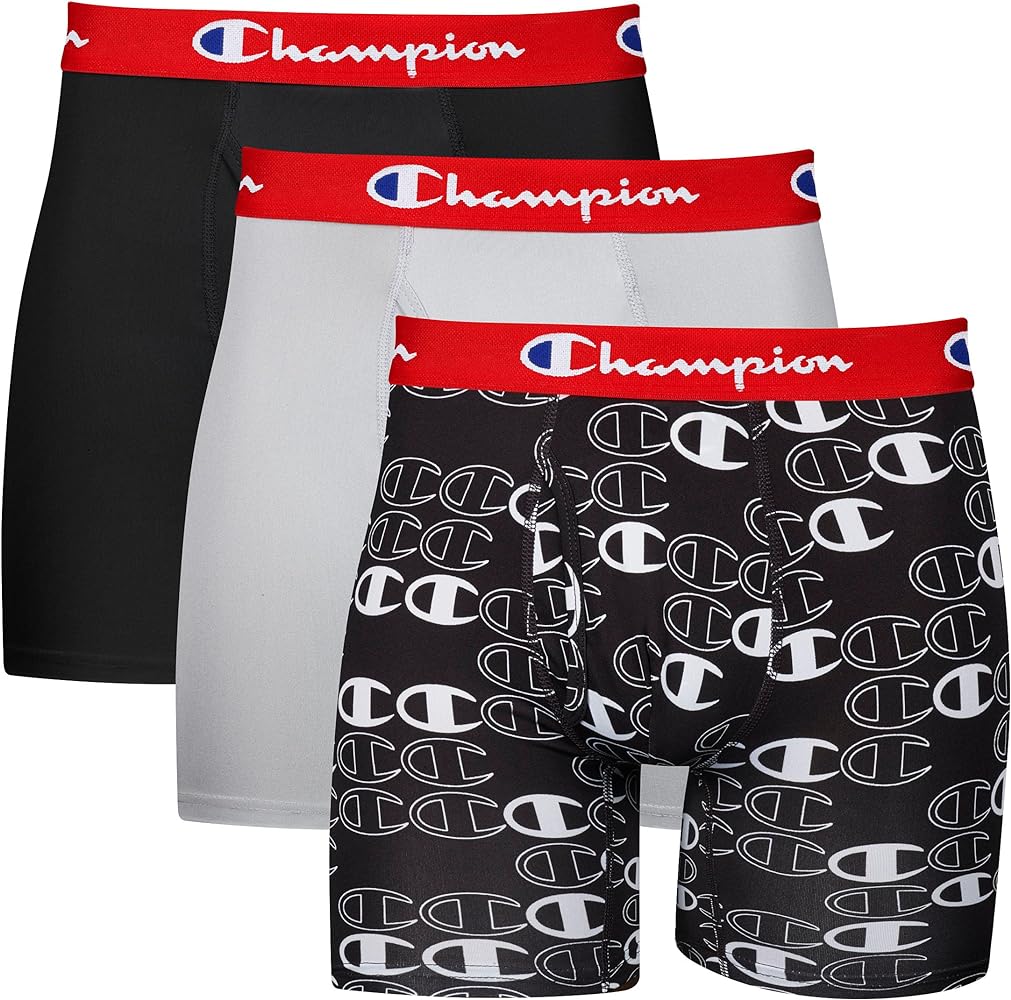 Champion Men's Underwear Boxer Briefs, Everyday Active, Lightweight Stretch, Multi-Pack