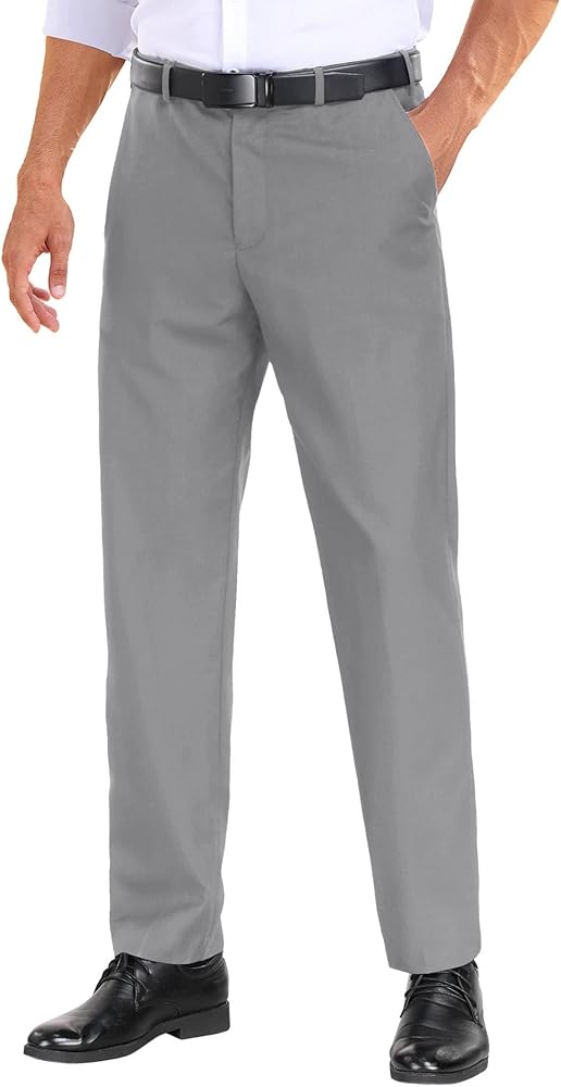 COOFANDY Men Classic Fit Dress Pant Casual Wrinkle Flat Front Pant Stretch Suit Pant