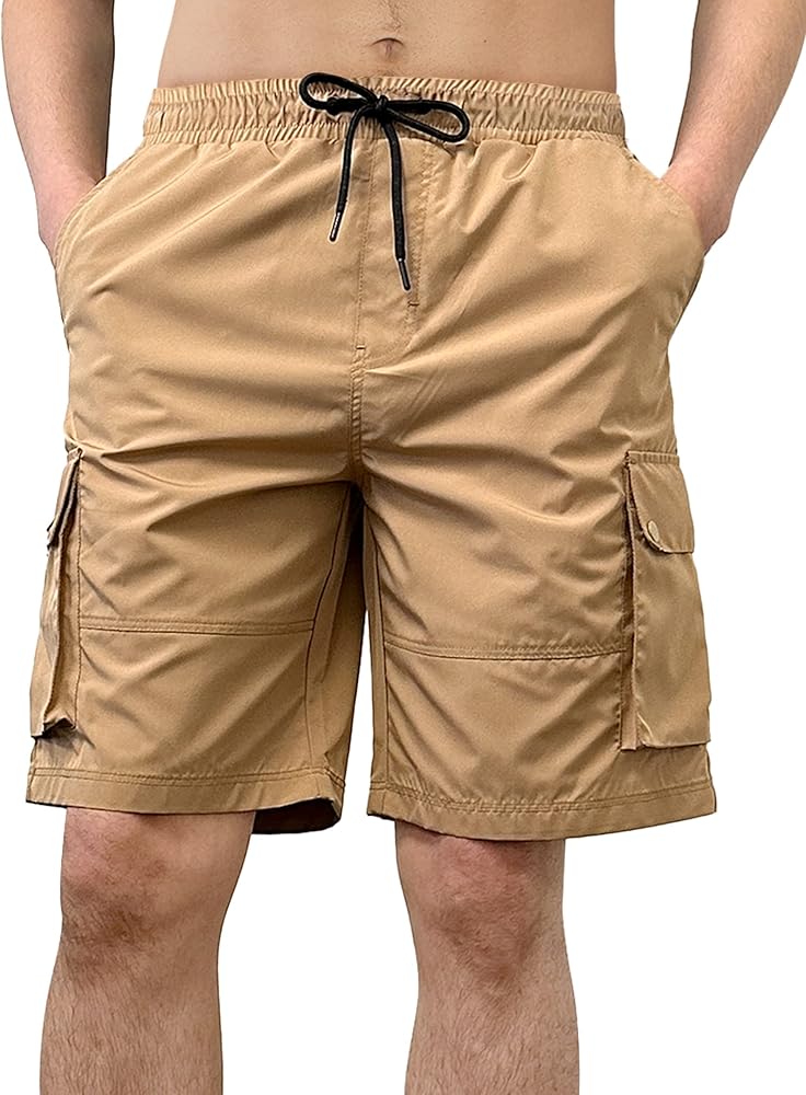 Southpole Men's Quick Dry Water Resistant Cargo Shorts, Inseam 9"