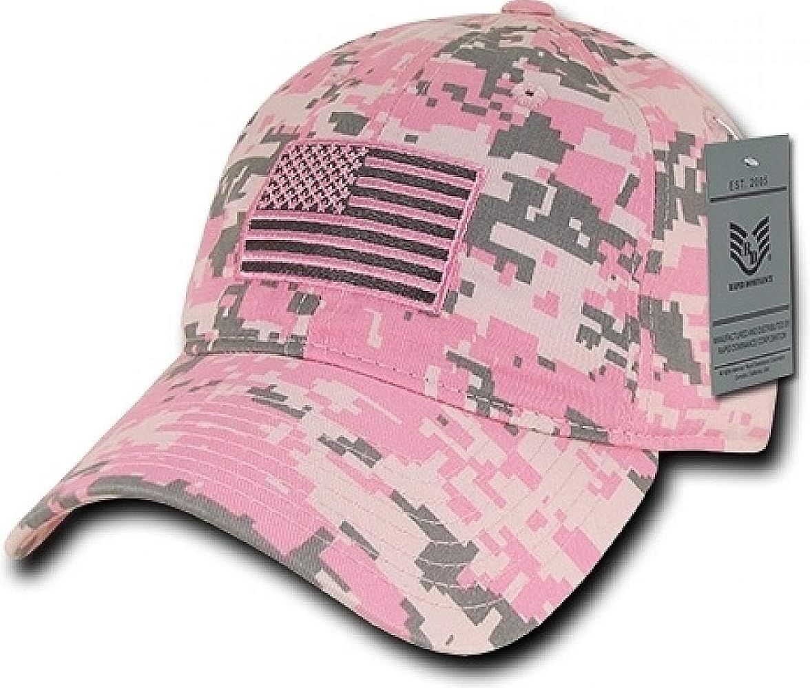 Rapiddominance A03-1TSA-PKD Relaxed Graphic Cap, Tonal Flag, PKD, Pink Digital