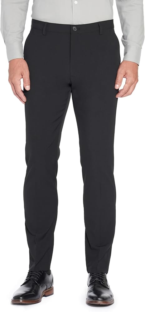 Van Heusen Mens Traveler Elastic Waist Flat Front Dress Pant