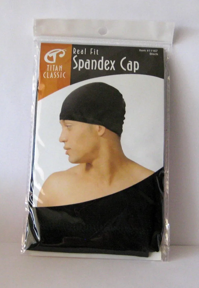 Real Fit Spandex Cap, Black Color, 1 Ea, One Size