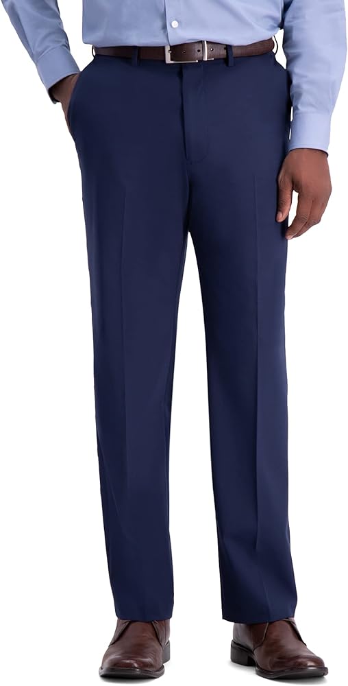 Haggar Men's Classic Fit Flat Front Flex Waistband Stretch Dress Pant