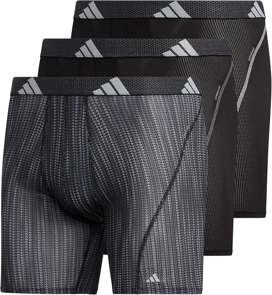 adidas Men's Sport Performance Mesh Boxer Brief Underwear (3-Pack)