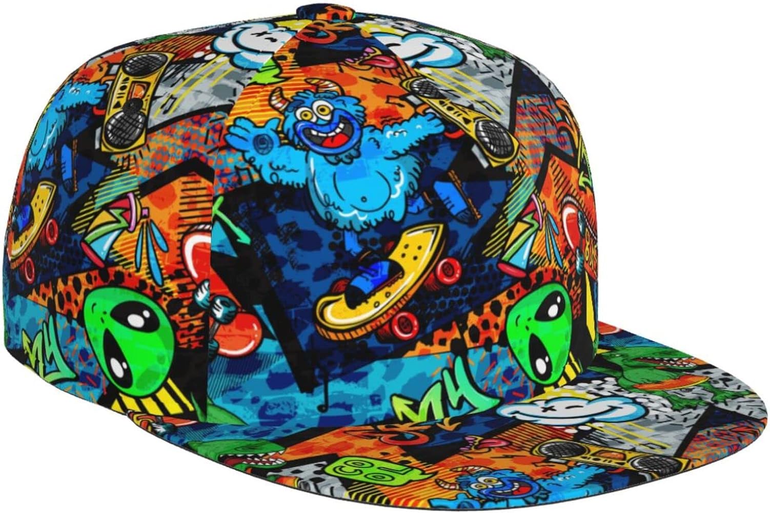 Fashion Hip Hop Style Adjustable Snapback Hat for Men and Women Sun Cap Graffiti Cap Doodle Baseball Cap