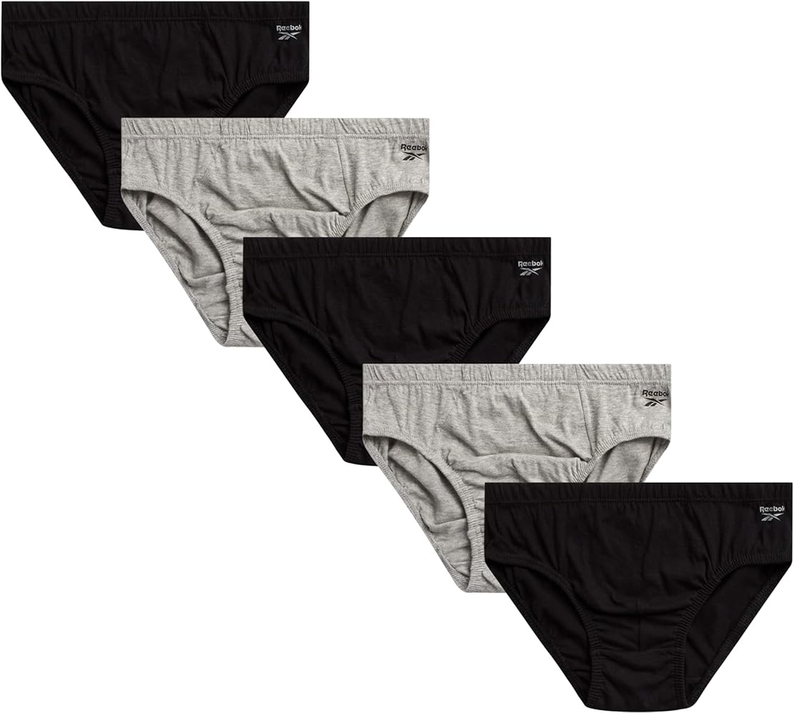 Reebok Men's Briefs - 5 Pack Soft Stretch Low Rise Mens Briefs with Contour Pouch - Classic Underwear Briefs for Men (S-XL)