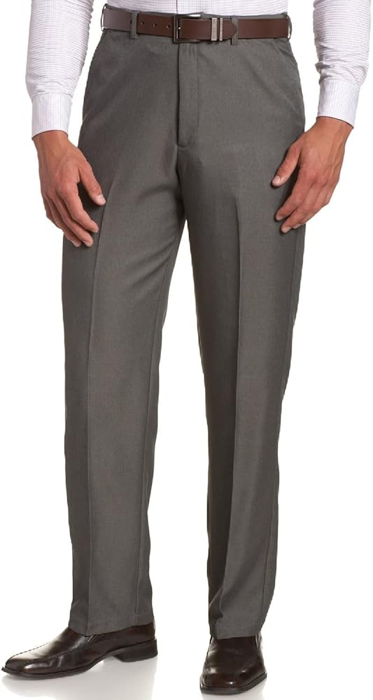 Sportoli Men's Cool Classic Fit Hidden Expandable Waist Plain Front Dress Pants