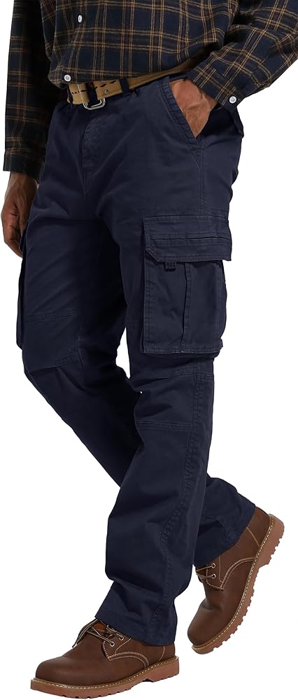 Men's Cargo Pants Regular Fit Stretch Casual Work Pants with 6 Pockets