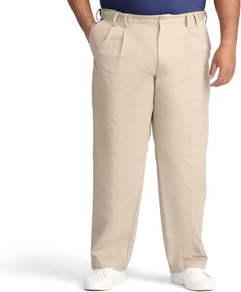 IZOD Men's Big-and-Tall American Chino Double-Pleated Pants