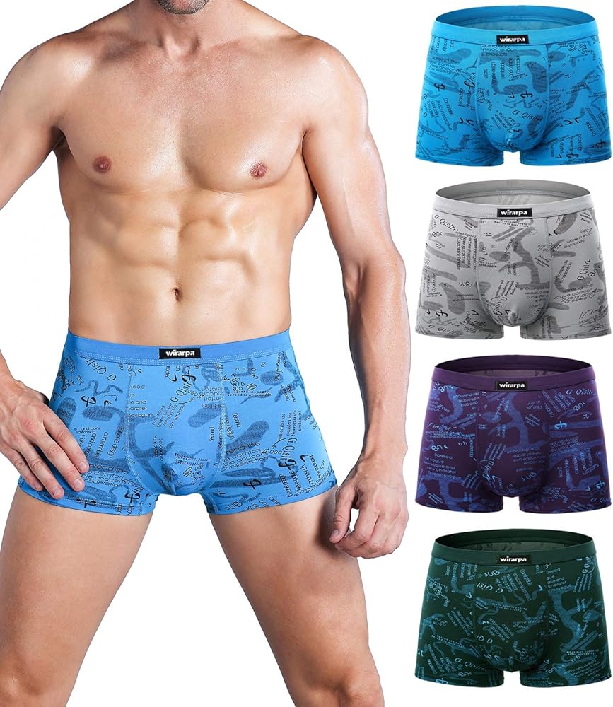 wirarpa Men's Breathable Modal Microfiber Trunks Underwear Covered Band Multipack