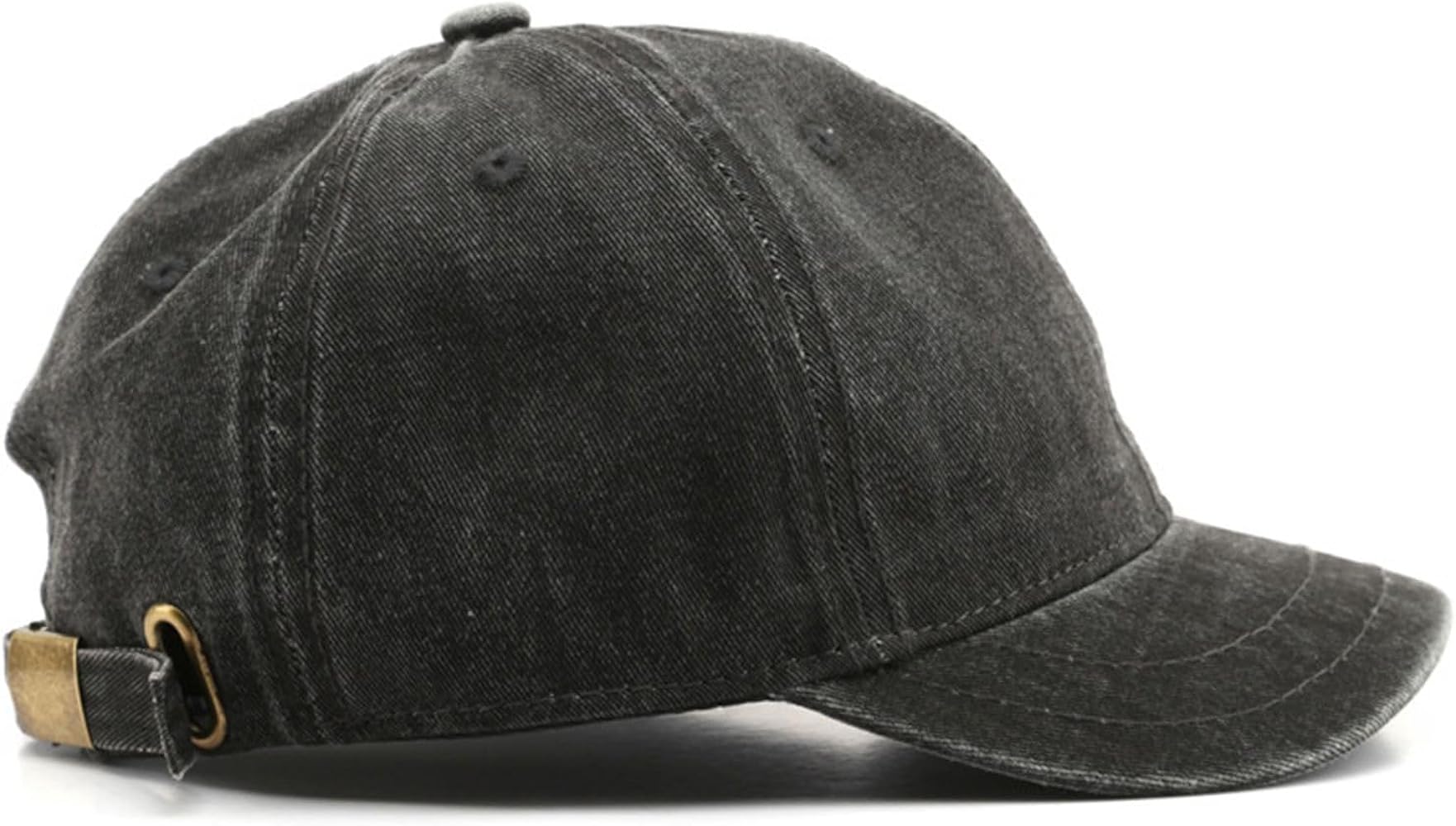 Short Brim Vintage Baseball Cap Adjustable Unstructured Washed Distressed Cotton Blank Dad Hat for Men & Women