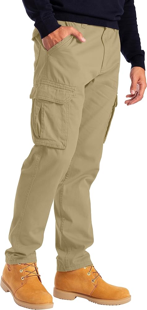 Alamo Men’s Slim Fit Cargo Pants - 100% Cotton Heavy Duty Cargo Work Pants for Men