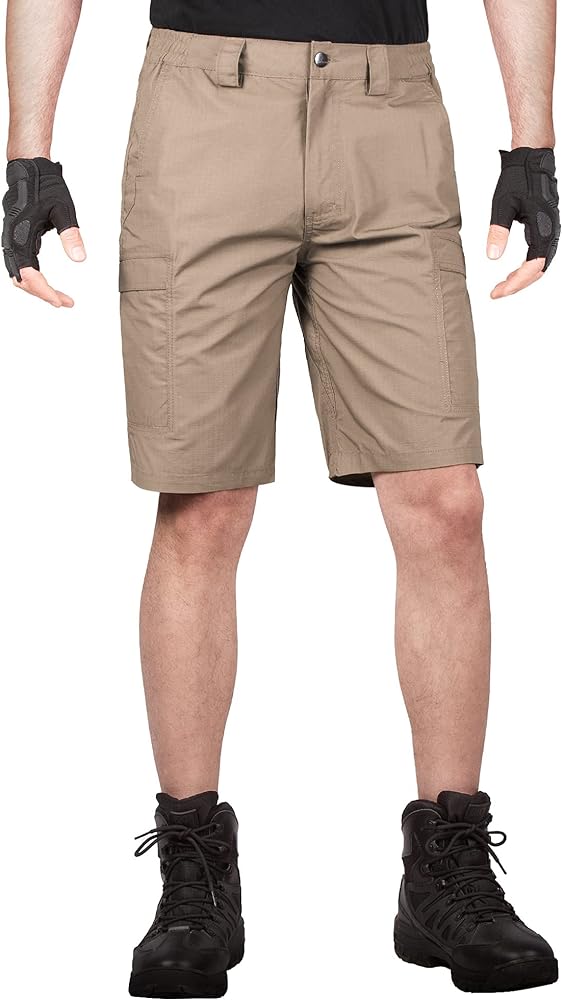 FREE SOLDIER Men's Water Resistant Tactical Hiking Shorts Relaxed Fit Work Cargo Shorts