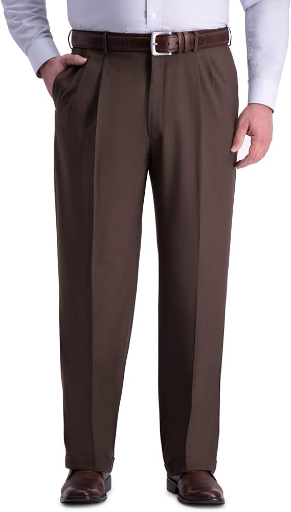 Haggar Men's Premium Comfort Classic Fit Pleat Front Dress Pant (Regular And Big & Tall Sizes)