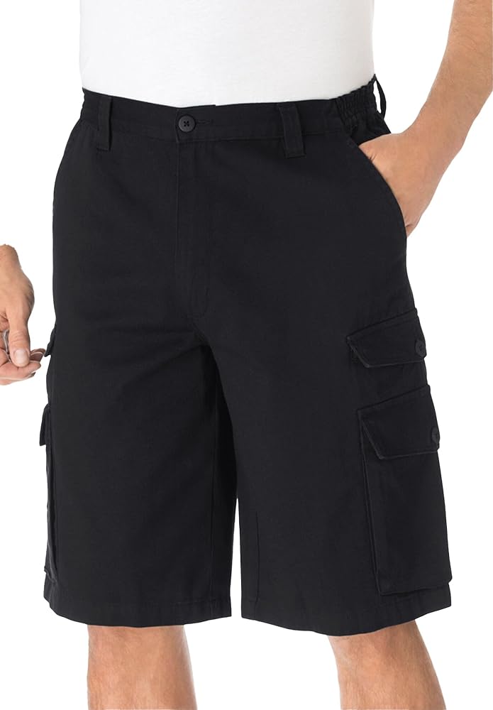 KingSize Men's Big & Tall 12" Side Elastic Cargo Shorts