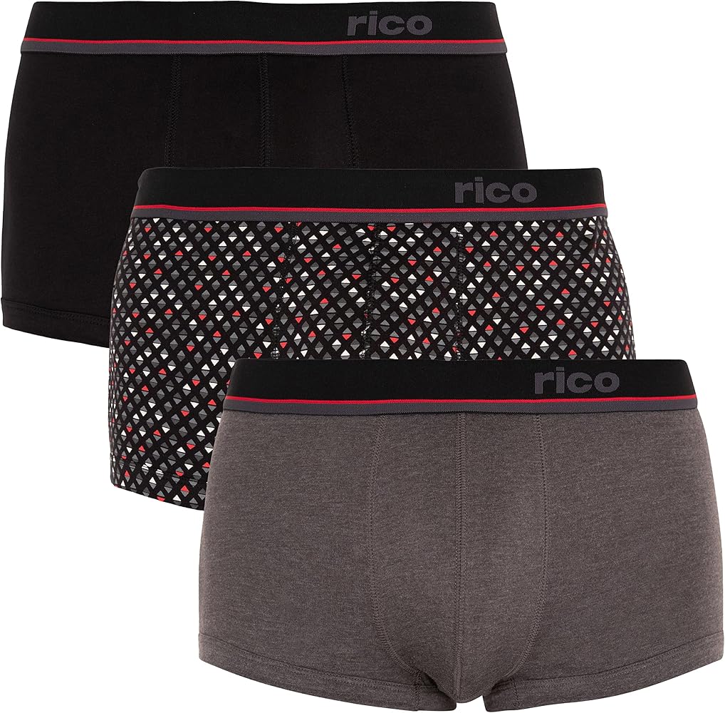 Rico Men's Cotton Brazillian Trunks 3-Pack