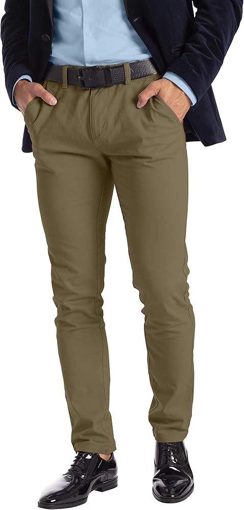 Alamo Slim-Fit Chinos Pants Men - Classic Breathable Flat-Front Chino Pants for Men