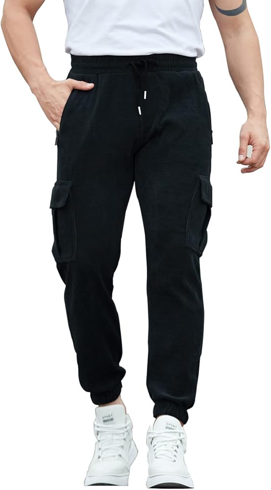 Mens Cargo Joggers Pants Slim fit Stretch with Pockets Hiking Pants for Men