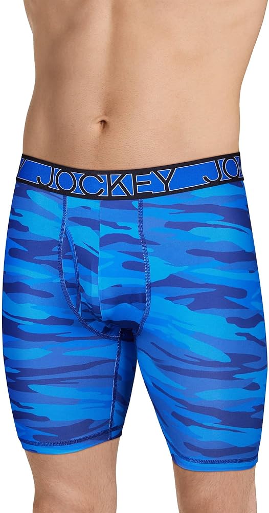 Jockey Men's Underwear Big Man Active Microfiber 9" Long Leg Boxer Brief