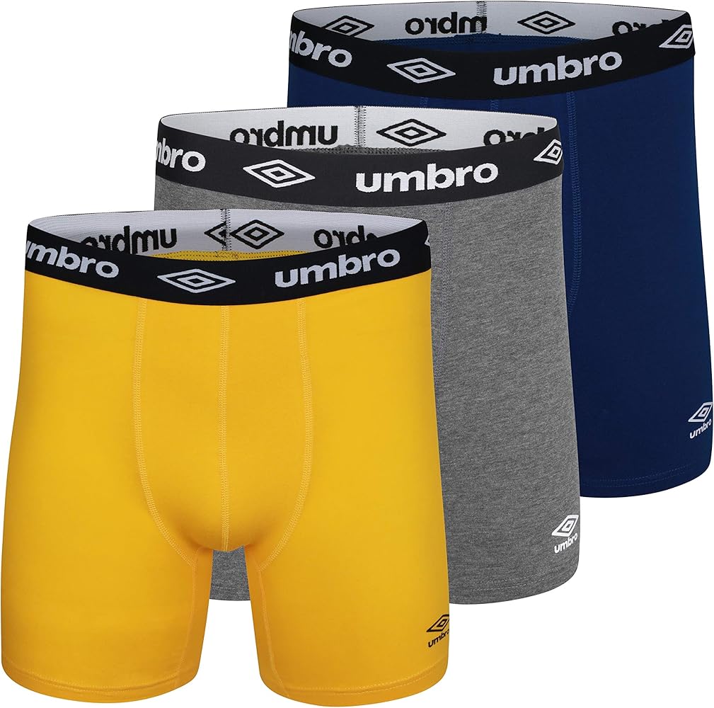 Umbro Cotton Men’s Boxer Brief, Men’s Underwear Boxer Briefs, Soft & Comfortable Waistband, Anti-Chafing