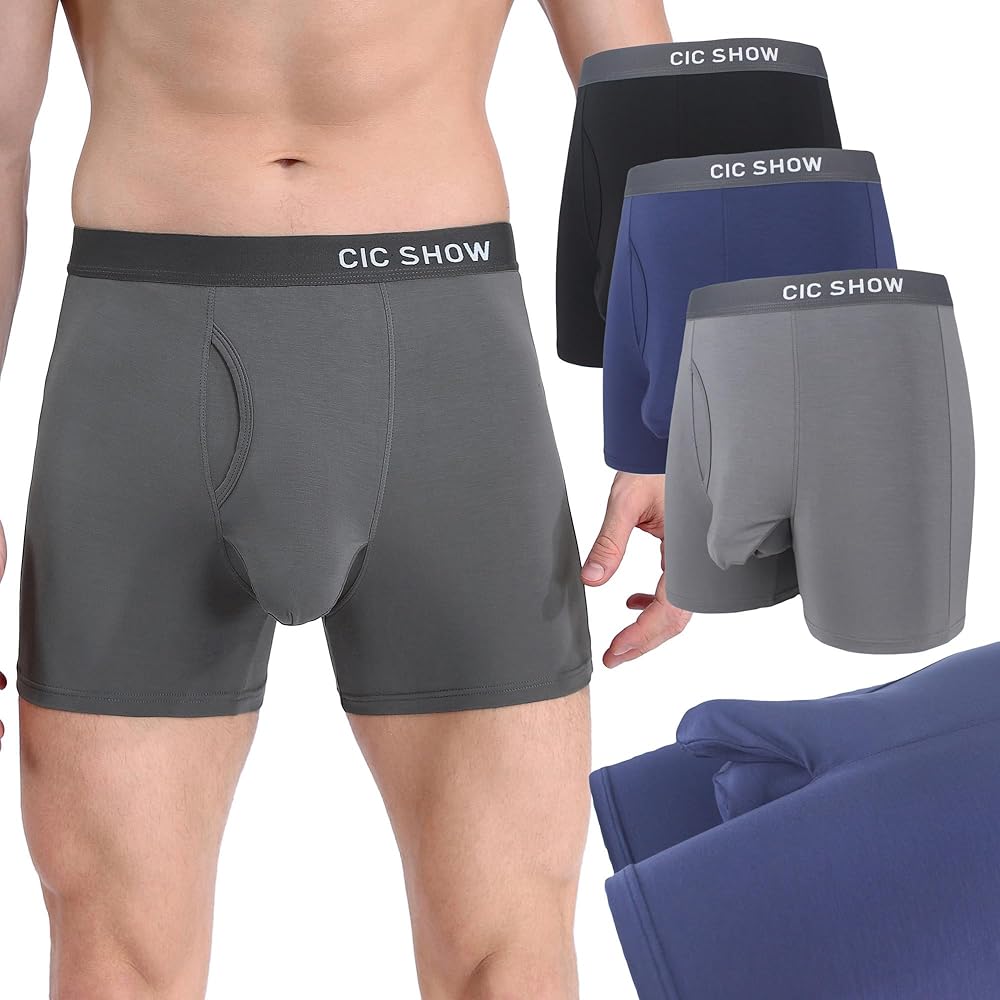 Ball Hammock Underwear Men Micro Modal Breathable/Smooth Pack3 Boxer Briefs With Ball Pouch.