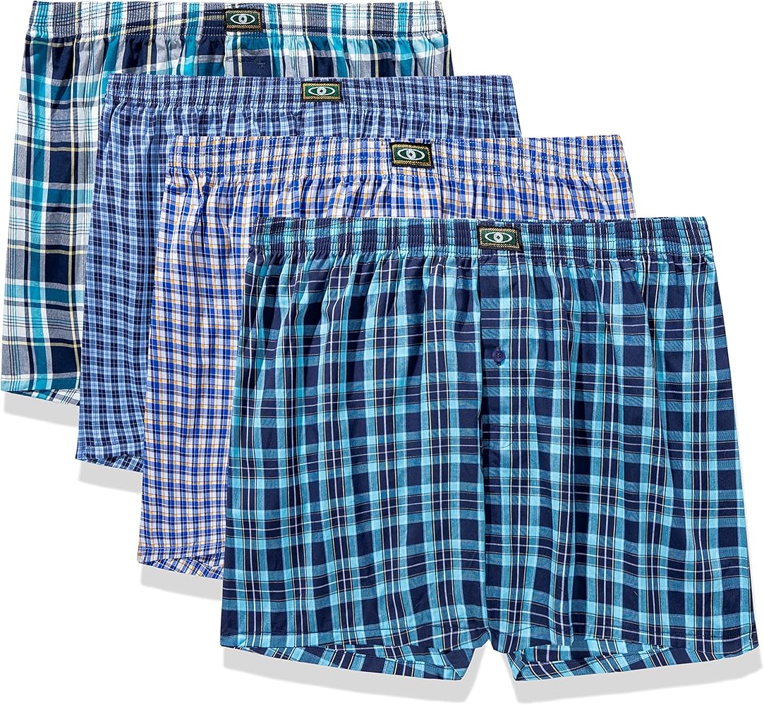 Men's Woven Boxer Shorts 100% Cotton,Underwear Boxers for Men Loose fit