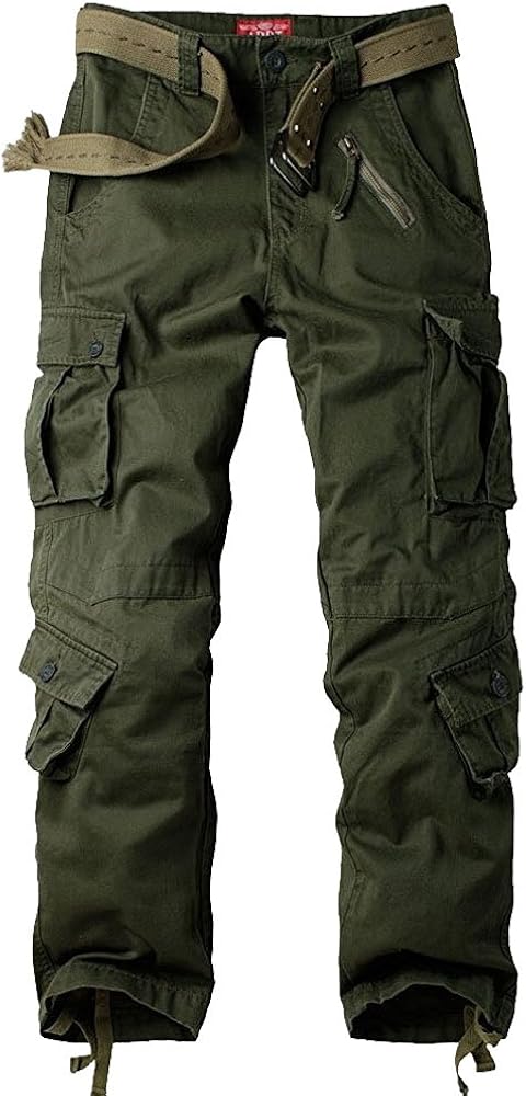 Men's BDU Casual Military Pants, Tactical Wild Army Combat ACU Rip Stop Camo Cargo Work Pants Trousers with 8 Pockets